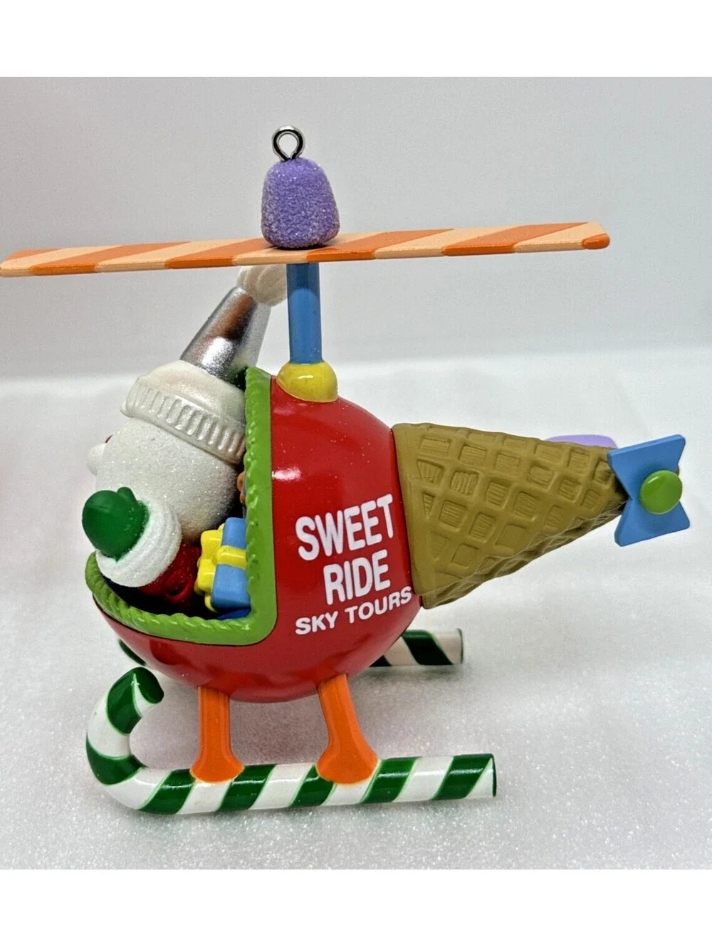 2015 Hallmark Event REPAINT “Santa's Sweet Ride” Helicopter Ornament KOC Event